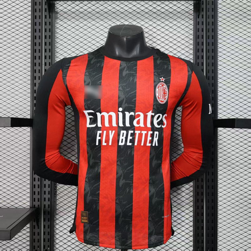 AAA Quality AC Milan 25/26 Home Long Soccer Jersey(Player)